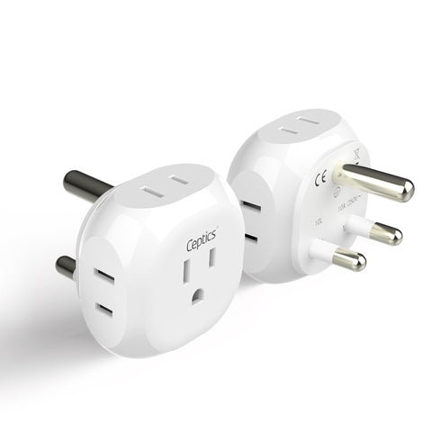 South Africa Travel Plug Adapter - 4 in 1 - Ultra Compact - Light Weight (PT-10L) Ceptics