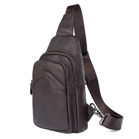 Men Leather Chest Pack Full Grain Leather Sling Bag Stylish Shoulder Bag JMD4013 RockCow Leather Studio
