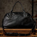 Men’s Leather Travel Duffel Bag, Full Grain Leather Shoulder Bag,  Large Capacity Black Weekend Bag RockCow Leather Studio