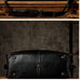 Men’s Leather Travel Duffel Bag, Full Grain Leather Shoulder Bag,  Large Capacity Black Weekend Bag RockCow Leather Studio