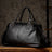 Men’s Leather Travel Duffel Bag, Full Grain Leather Shoulder Bag,  Large Capacity Black Weekend Bag RockCow Leather Studio