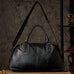 Men’s Leather Travel Duffel Bag, Full Grain Leather Shoulder Bag,  Large Capacity Black Weekend Bag RockCow Leather Studio