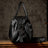 Men’s Leather Travel Duffel Bag, Full Grain Leather Shoulder Bag,  Large Capacity Black Weekend Bag RockCow Leather Studio