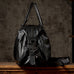Men’s Leather Travel Duffel Bag, Full Grain Leather Shoulder Bag,  Large Capacity Black Weekend Bag RockCow Leather Studio