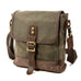 Mens Waxed Canvas Messenger Bag Full Grain Leather With Canvas Shoulder Bag Crossbody Bag Gift For Him MC6070 RockCow Leather Studio
