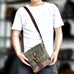 Mens Waxed Canvas Messenger Bag Full Grain Leather With Canvas Shoulder Bag Crossbody Bag Gift For Him MC6070 RockCow Leather Studio