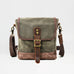 Mens Waxed Canvas Messenger Bag Full Grain Leather With Canvas Shoulder Bag Crossbody Bag Gift For Him MC6070 RockCow Leather Studio