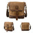 Mens Waxed Canvas Messenger Bag Full Grain Leather With Canvas Shoulder Bag Crossbody Bag Gift For Him MC6070 RockCow Leather Studio