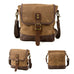 Mens Waxed Canvas Messenger Bag Full Grain Leather With Canvas Shoulder Bag Crossbody Bag Gift For Him MC6070 RockCow Leather Studio