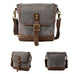 Mens Waxed Canvas Messenger Bag Full Grain Leather With Canvas Shoulder Bag Crossbody Bag Gift For Him MC6070 RockCow Leather Studio