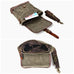 Mens Waxed Canvas Messenger Bag Full Grain Leather With Canvas Shoulder Bag Crossbody Bag Gift For Him MC6070 RockCow Leather Studio