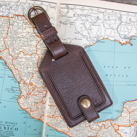 Campaign Leather Luggage Tag Mission Mercantile Leather Goods
