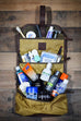 Campaign Waxed Canvas Roll-Up Toiletry Shave Kit Mission Mercantile Leather Goods