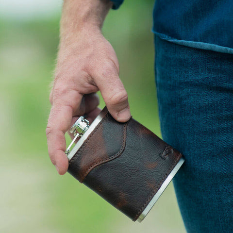 Campaign Leather Flask Mission Mercantile Leather Goods