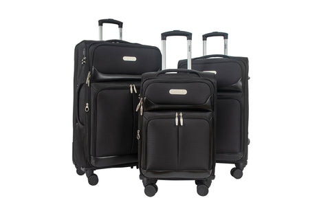 IZOD Ocean Soft Shell Lightweight Expandable 360 Dual Spinning Wheels Combo Lock 28", 24", 20" 3 Piece Luggage Set - LuggageDesigners