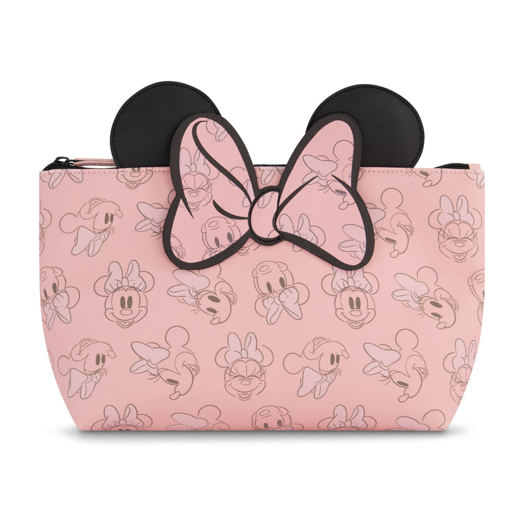 Disney Minnie Mouse 3D Bow and Ears Pink Cosmetic Bag Ful Luggage