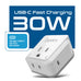 UK, Hong Kong, Travel Plug Adapter | Type G - USB-C Ports + 2 US Outlets (PAK-30W-7) Ceptics