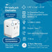 European travel Plug Adapter | Type C - USB C Port + 2 US Outlets (PAK-30W-9C) Ceptics
