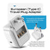 European travel Plug Adapter | Type C - USB C Port + 2 US Outlets (PAK-30W-9C) Ceptics
