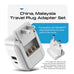 Asian, China, Malaysia Travel Adapter Set | Type C, G, I - USB & USB-C Ports + 2 US Outlets (PAK-AS) Ceptics