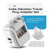 India, Nepal Travel Adapter Set | Type C, D - USB & USB-C Ports + 2 US Outlets (PAK-IN) Ceptics
