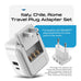 Italy, Chile Travel Adapter Set | Type C, L - USB & USB-C Ports + 2 US Outlets (PAK-IT) Ceptics