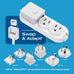 Compact Travel Power Strip - 2 US Outlets, USB & USB-C Ports - Grounded (PS-2U+) Ceptics
