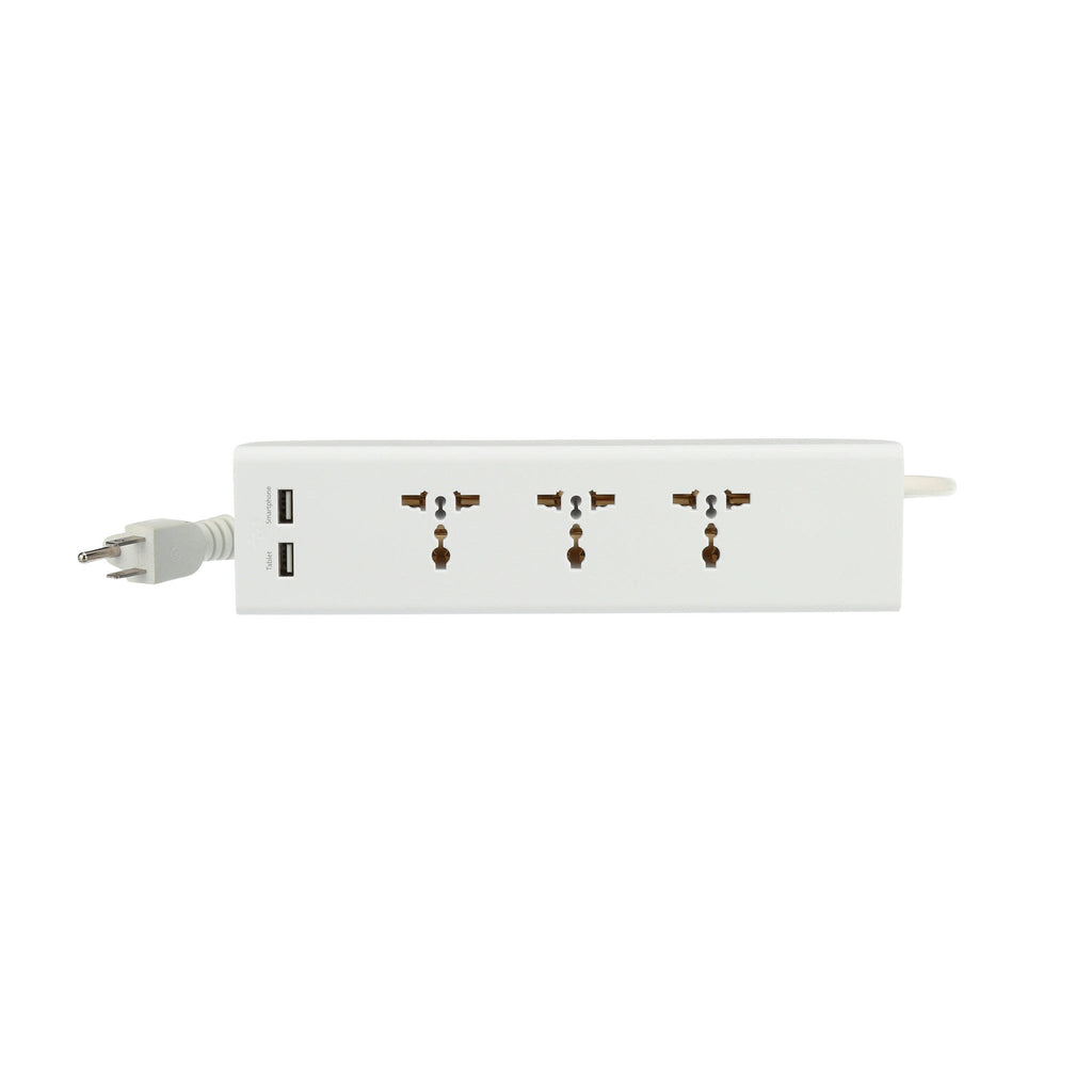 Universal Travel Power Strip - 3x Outlet, Type B - Dual USB - US Cord (PS-3U+) Ceptics