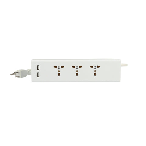 Universal Travel Power Strip - 3x Outlet, Type B - Dual USB - US Cord (PS-3U+) Ceptics