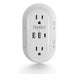 Wall Power Strip Charger by Ceptics - Small & Compact - Surge Protector 1800J - Grounded Dual USB - 6 USA Outlets Input (PS-6B-3U) Ceptics
