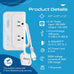 200W Step Down Converter – 2x outlets & 3 USB-A + 1 USB-C – AC 220-240V to 110V-120V Travel Voltage Converter - (PU-200X) Ceptics