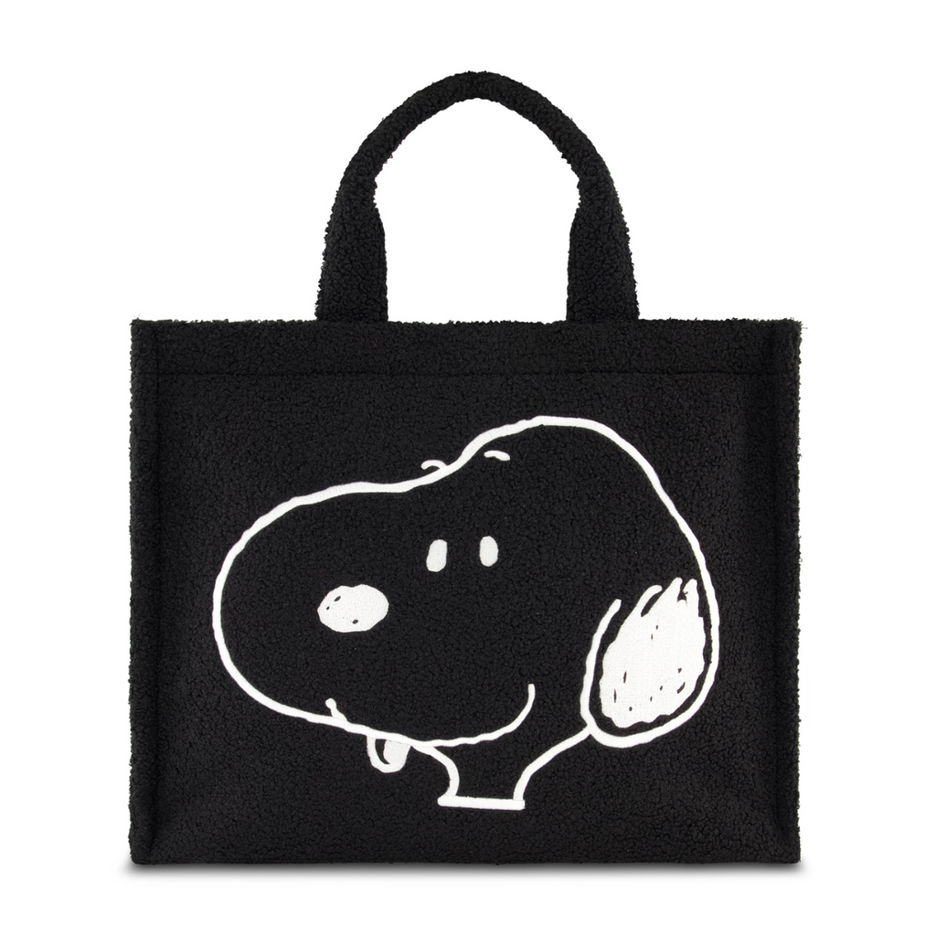 Peanuts Snoopy Black Tote Bag with Trolley Strap Ful Luggage