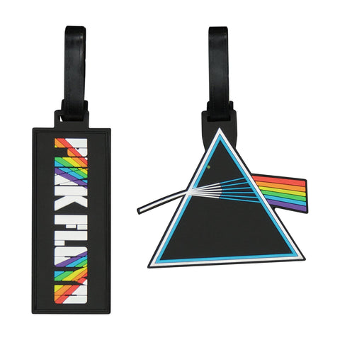 Pink Floyd Prism Logo 2-Piece Black Luggage Tag Set Ful Luggage
