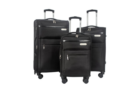 IZOD River Soft Shell Lightweight Expandable 360 Dual Spinning Wheels Combo Lock 28", 24", 20" 3 Piece Luggage Set - LuggageDesigners