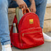 Red Leather Carrier Backpack Sole Premise