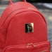 Red Leather Carrier Backpack Sole Premise