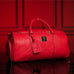 Red Tumbled Leather Weekender Duffle Bag Sole Premise