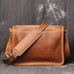 Retro Men Messenger Bag Full Grain Leather Men Shoulder Bag Men Crossbody Bag RockCow Leather Studio