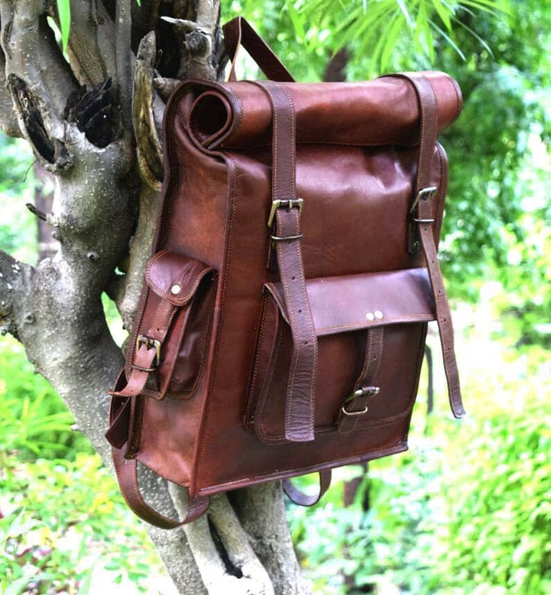 The Chavez Roll Top Backpack Classy Leather Bags