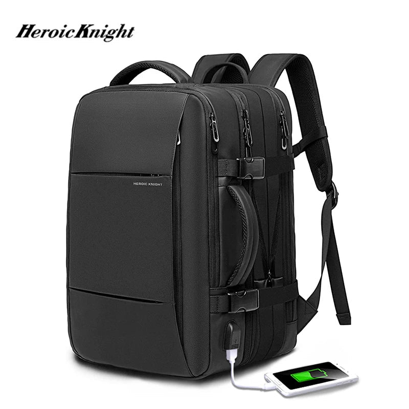 Heroic Knight Travel Backpack Men Business Backpack School Expandable USB Bag Large Capacity 15.6 Laptop Waterproof Backpack Bag Social Buzz eSIMs