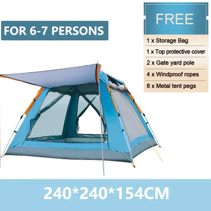 Goture Outdoor Camping Tent 2-6 People Portable Folding Automatic Tent Beach Fishing Family Travel  Park Anti-UV Shade Social Buzz eSIMs