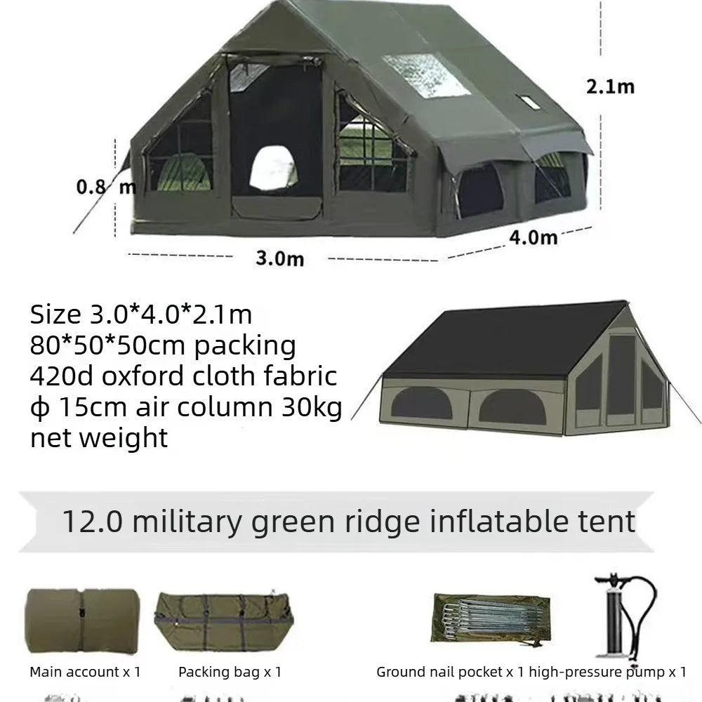 Outdoor Camping Inflatable Tent 4 season tent Portable House Quick Setup for Travel Picnic BBQ with Storage Bag Air Pump Social Buzz eSIMs