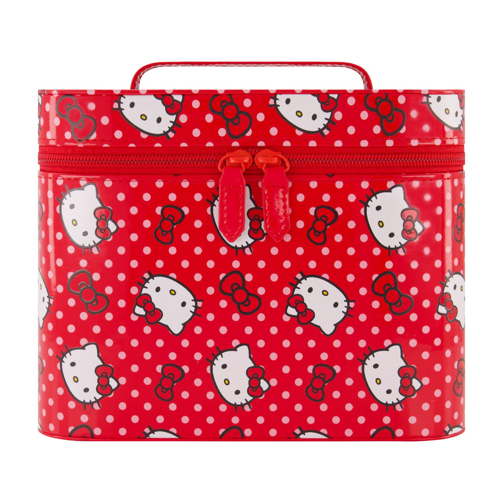 Sanrio Hello Kitty Red Polka Dot Cosmetic Case with Mirror Ful Luggage