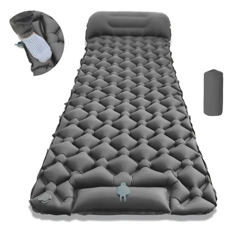 Outdoor Camping Sleeping Pad Folding Sleep Mat Beach Inflat Mattress with Pillows Ultralight Air Mat Travel Hiking New Social Buzz eSIMs