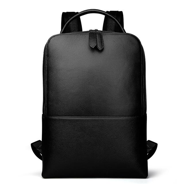 Skald Black Pebbled Leather Backpack | Slim Black Leather Backpack STEEL HORSE LEATHER