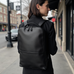 Skald Black Pebbled Leather Backpack | Slim Black Leather Backpack STEEL HORSE LEATHER