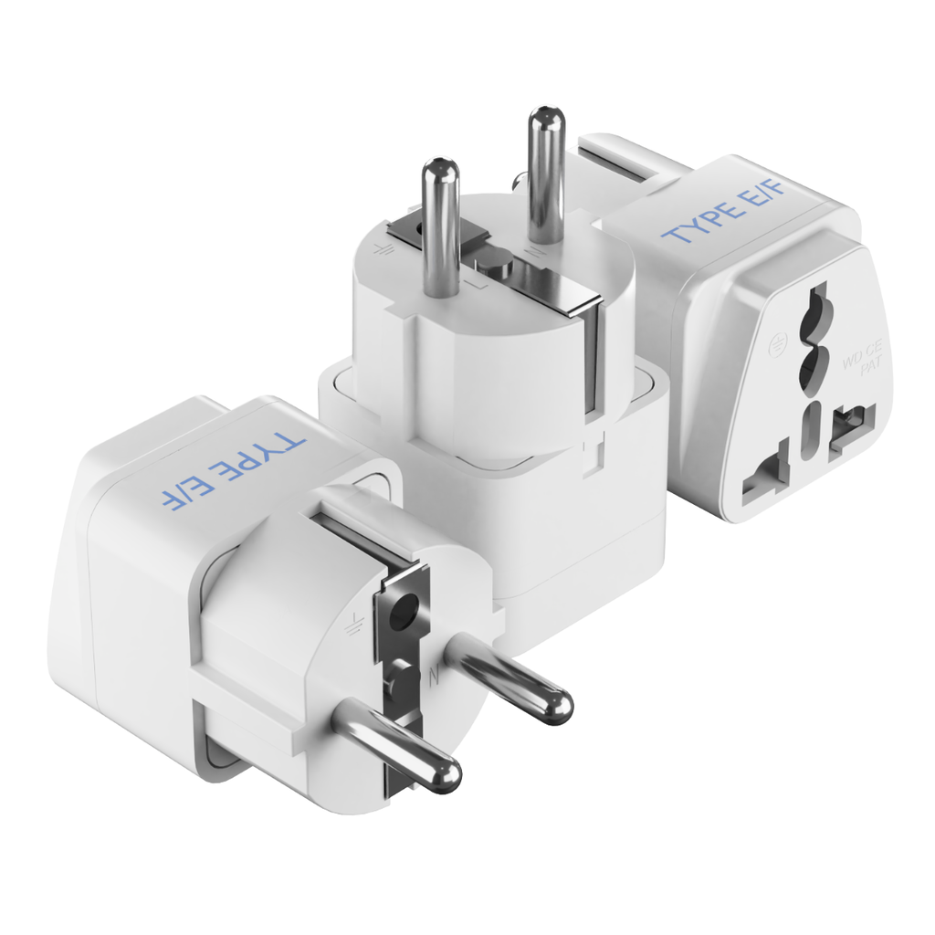 European (Schuko) Travel Adapter - Type E/F - 3 Pack (GP-9) Ceptics