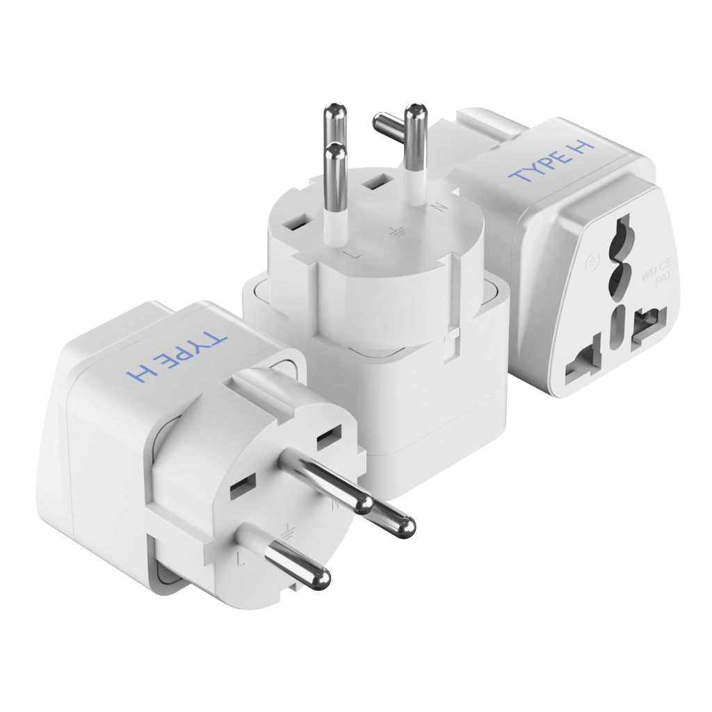Israel Travel Adapter - Type H - 3 Pack (GP-14) Ceptics