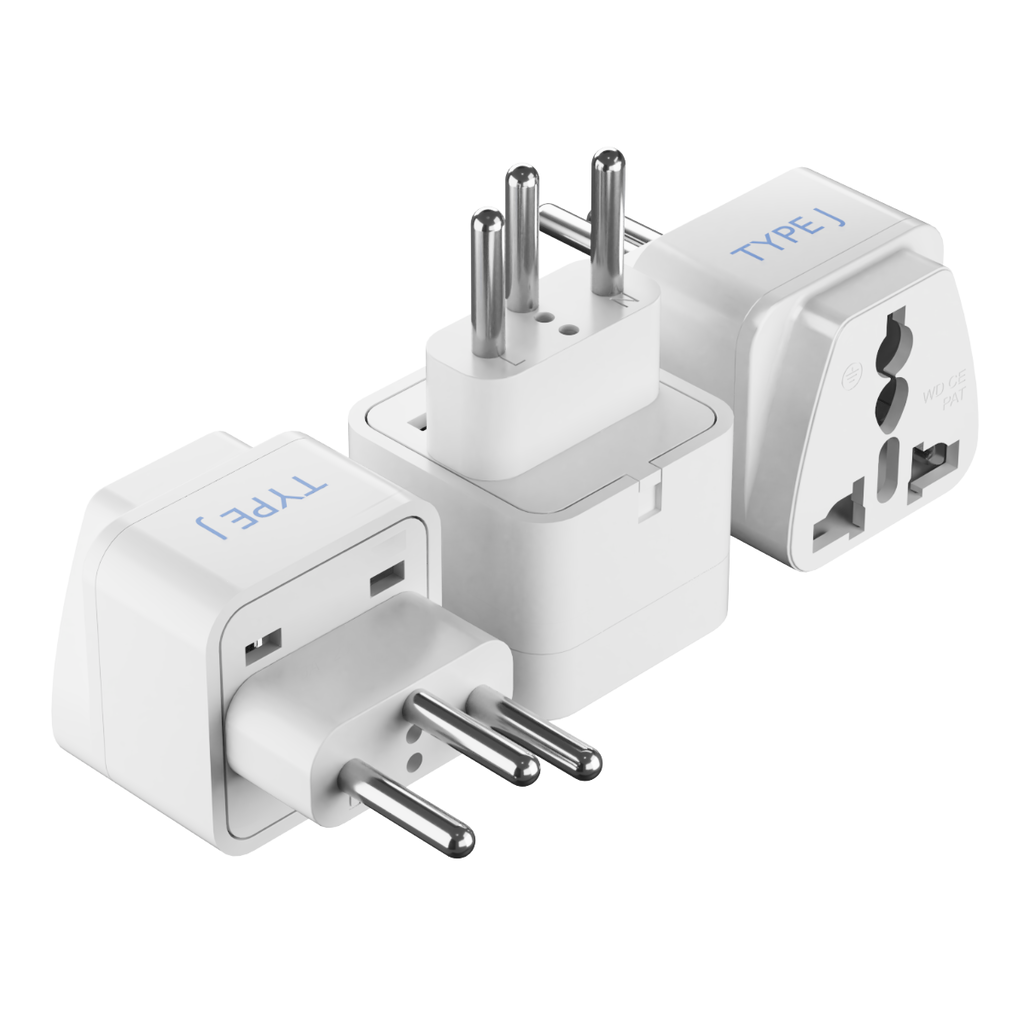 Switzerland Travel Adapter - Type J - 3 Pack (GP-11A) Ceptics