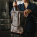 Theodore Leather Two Bottle Wine Tote Carrier Mission Mercantile Leather Goods